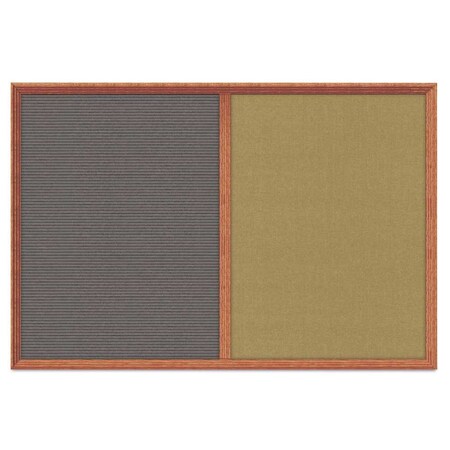 United Visual Products Enclosed Corkboard, 1 Door, 60"x36", 4" Fra, UV3424-BLACK-PUMICE UV3424-BLACK-PUMICE